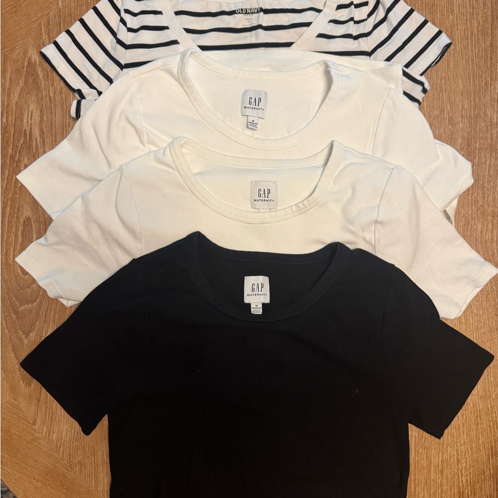 GAP family maternity T-Shirts in Black, White, and Striped - M